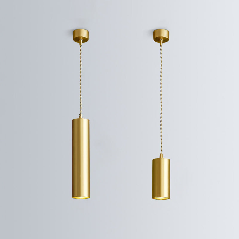 Minimalism Hanging Ceiling Light Metal 1-Light Cylinder Ceiling Pendant Light