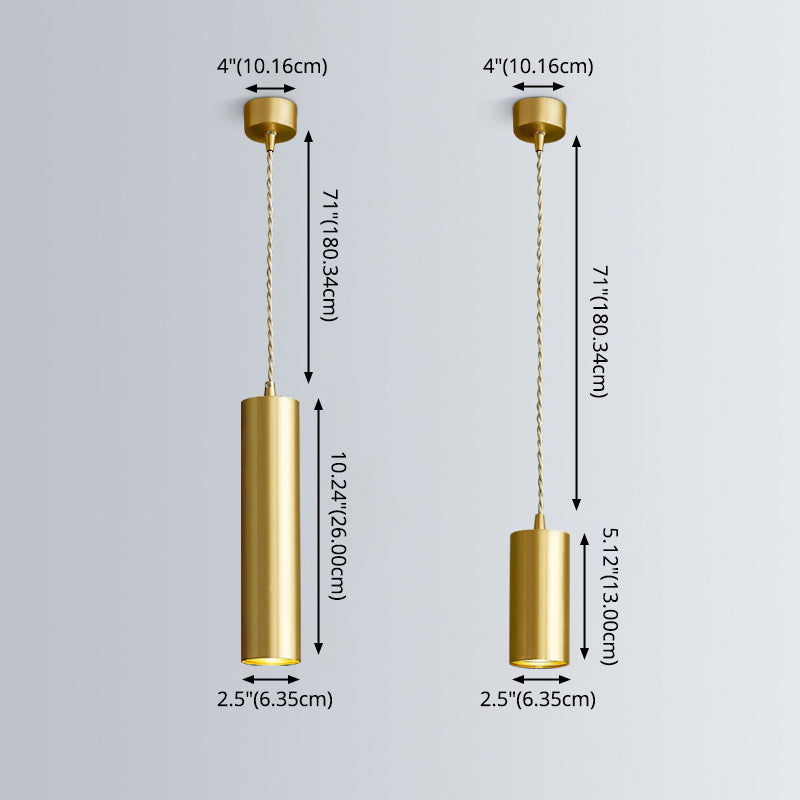 Minimalism Hanging Ceiling Light Metal 1-Light Cylinder Ceiling Pendant Light