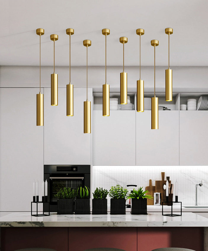 Minimalism Hanging Ceiling Light Metal 1-Light Cylinder Ceiling Pendant Light