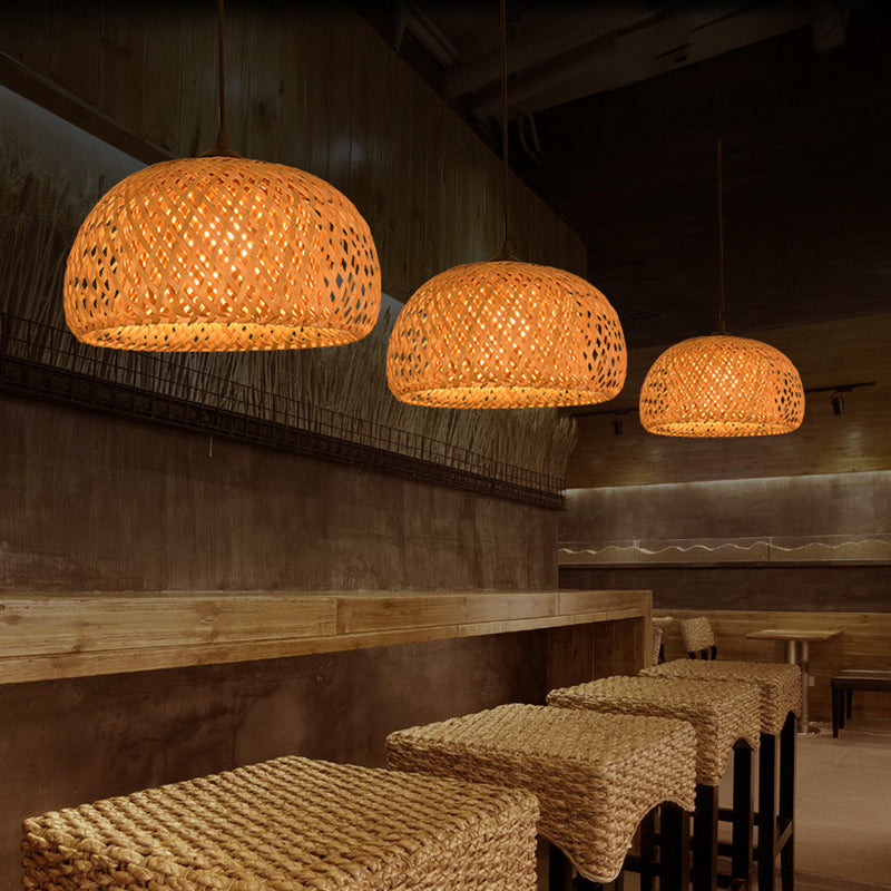 Lampada a ciondolo di bambù giapponese BEIGE BEIGE Luce sospesa