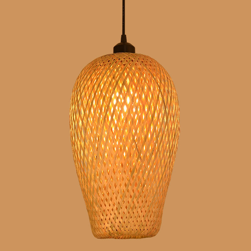 Lampada a ciondolo di bambù giapponese BEIGE BEIGE Luce sospesa