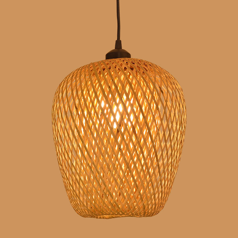Lampada a ciondolo di bambù giapponese BEIGE BEIGE Luce sospesa