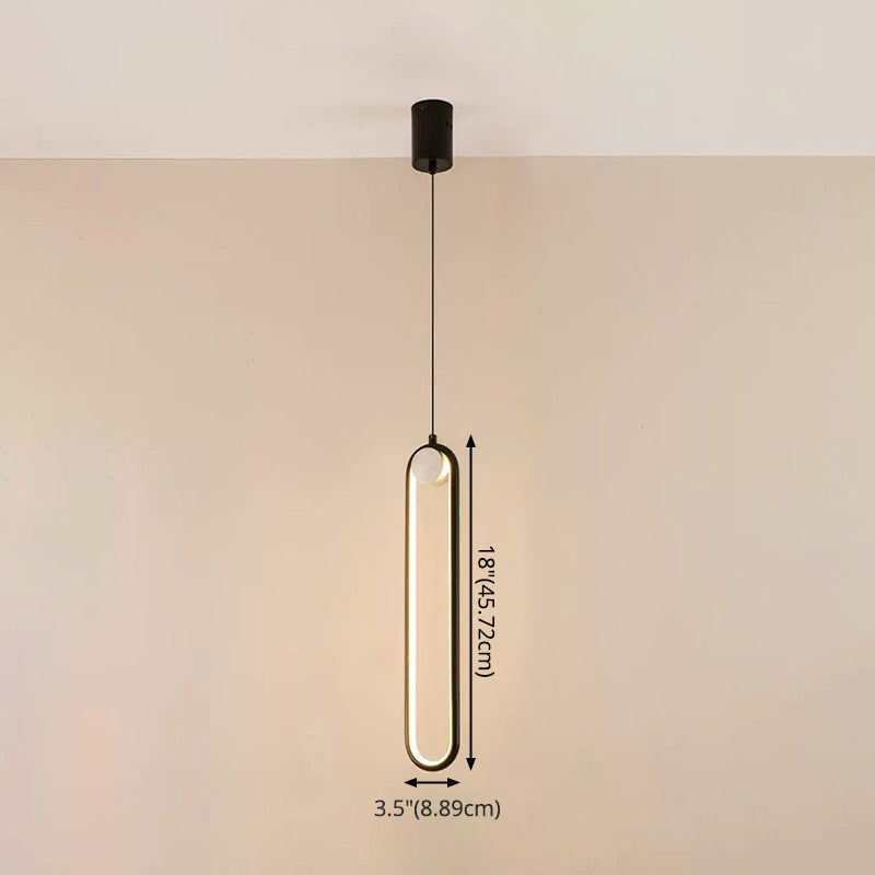 Minimalism Metal LED Hanging Ceiling Light 1-Light Linear Ceiling Pendant Light