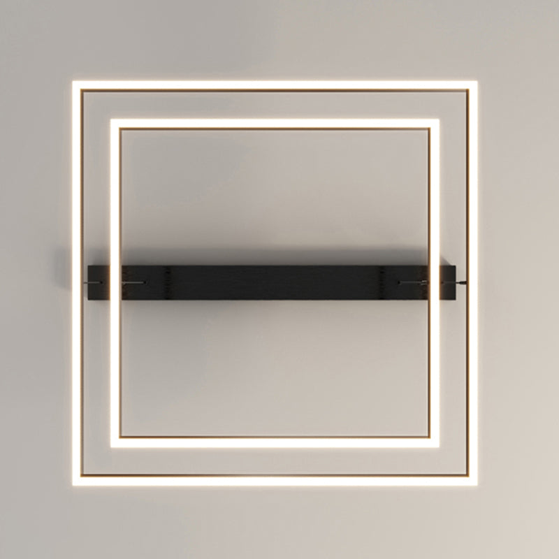 Candelier negra moderna múltiples cuadrados luces de lámpara de araña araña de metal rectangular