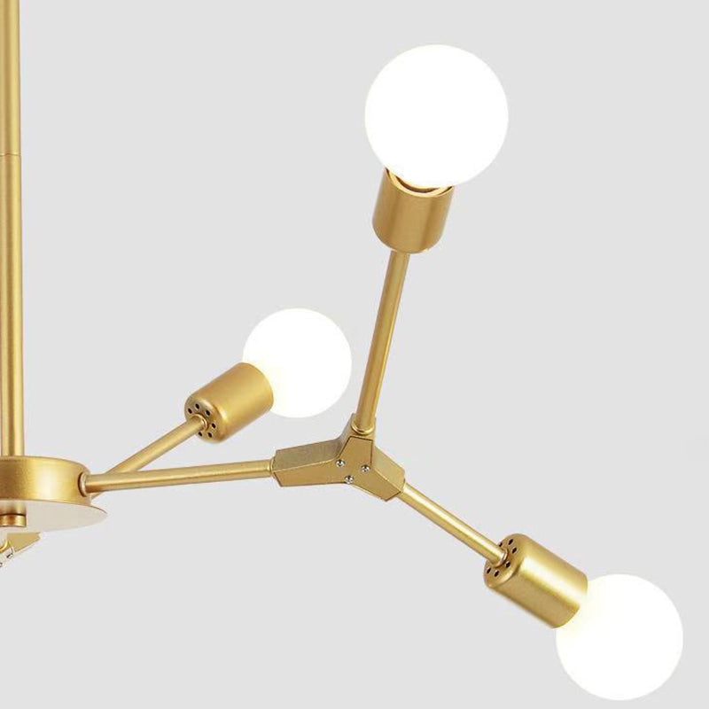 Lámpara de colgación de luz múltiple de lámpara de metal rama para sala de estar para sala de estar