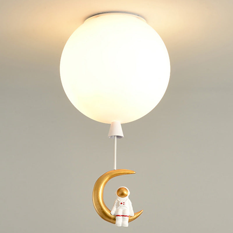 Child Room Astronauts Flush Ceiling Light Acrylic Creative Ceiling Lamp