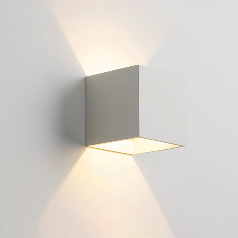 Cube Warm Neutral Lighting Fixtures with Clear Glass Shade for Bedroom