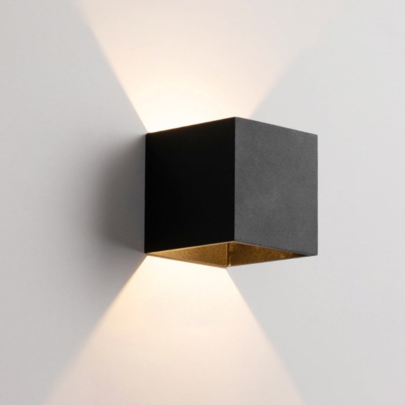 Cube Warm Neutral Lighting Fixtures with Clear Glass Shade for Bedroom