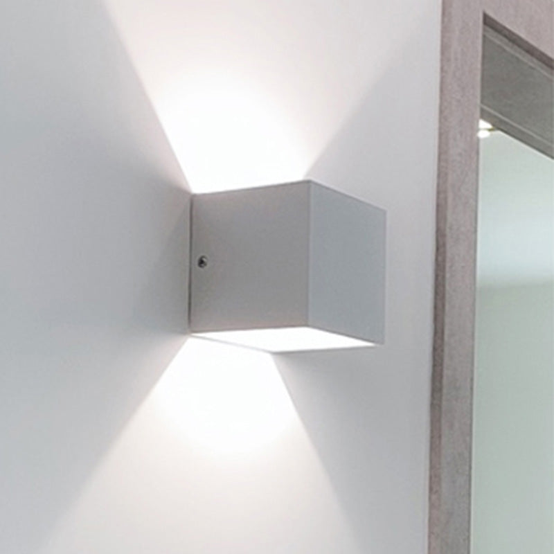 Cubo accesorios de iluminación neutral caliente con sombra de vidrio transparente para dormitorio