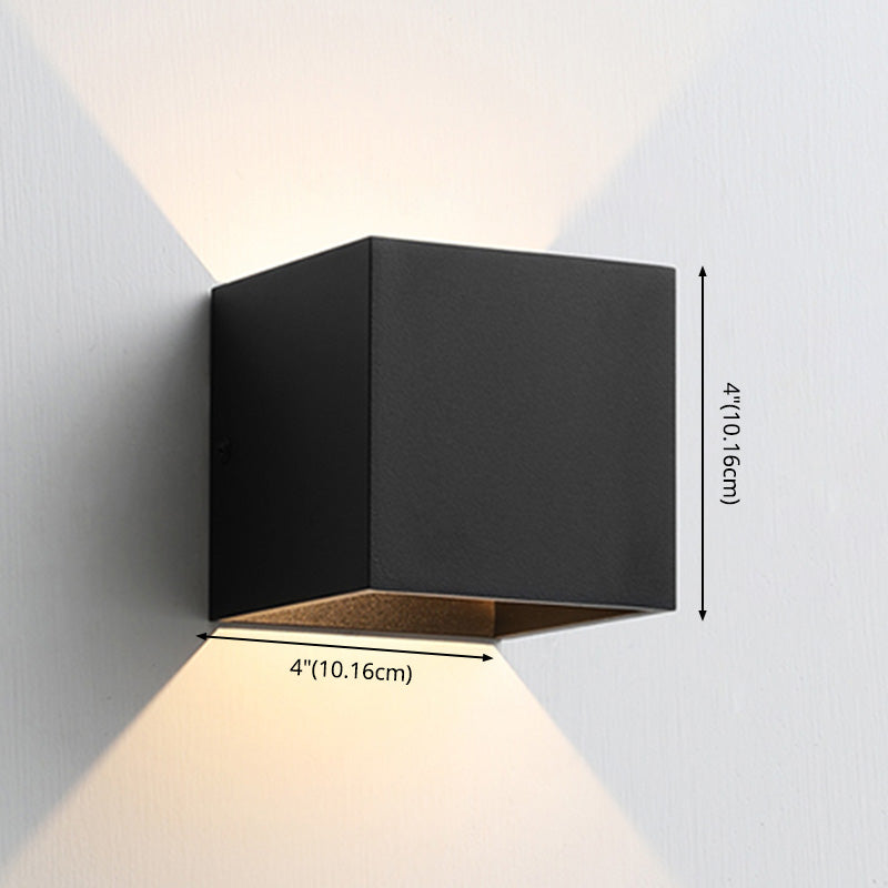 Cubo accesorios de iluminación neutral caliente con sombra de vidrio transparente para dormitorio