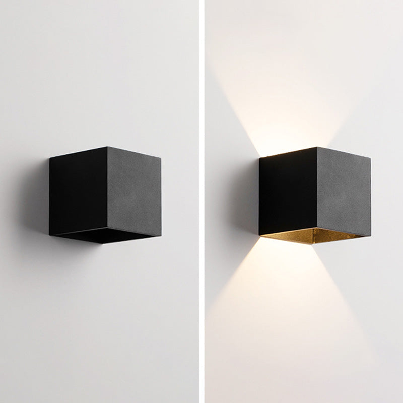 Cubo accesorios de iluminación neutral caliente con sombra de vidrio transparente para dormitorio