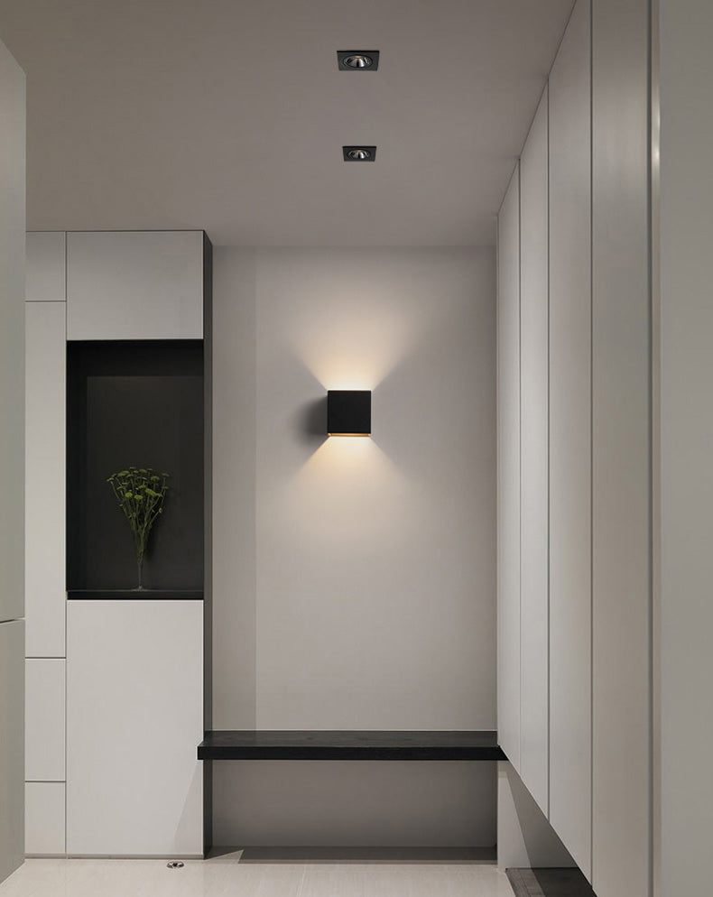 Cubo accesorios de iluminación neutral caliente con sombra de vidrio transparente para dormitorio