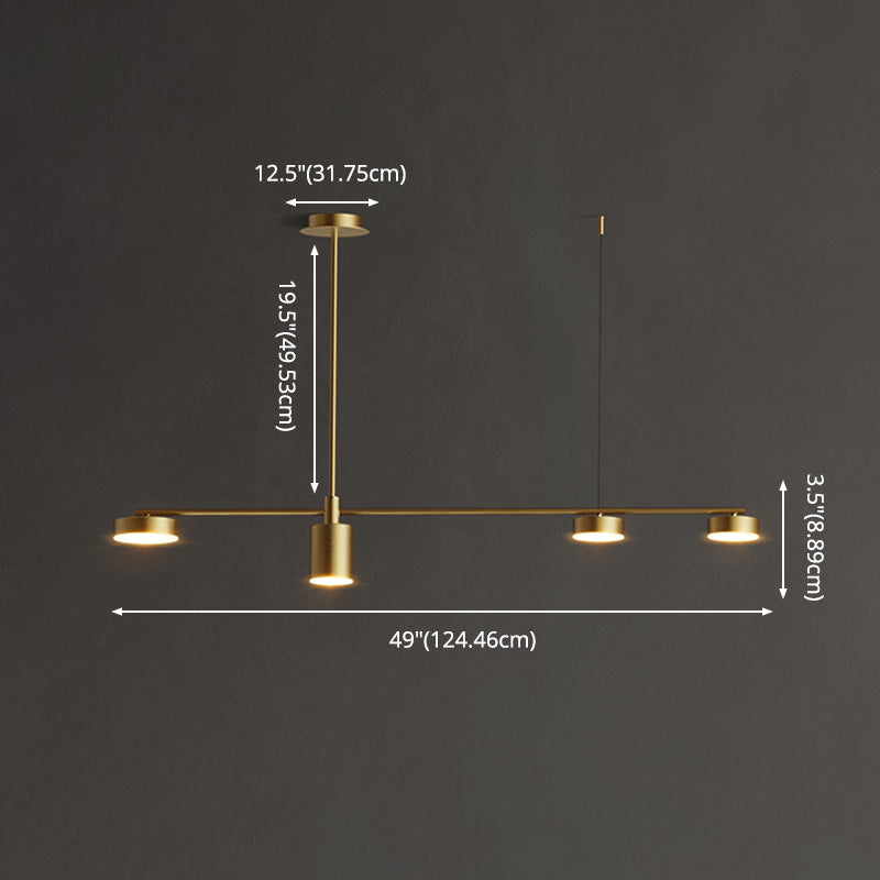 Drum Dinning Room Island Ceiling Light Metal LED Minimalist Island Pendant Light