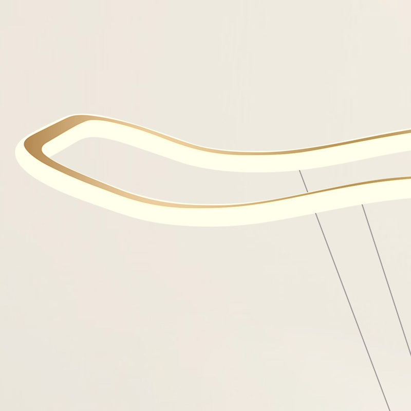 Metal Wavy Island Pendant Light Modern Style LED Island Lighting Fixture for Dinning Room