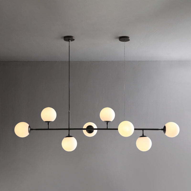 Round Dinning Room Island Pendant Light Glass Minimalist Style Hanging Island Light