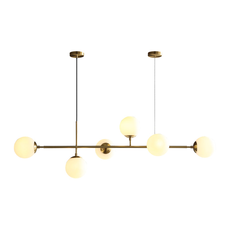 Round Dinning Room Island Pendant Light Glass Minimalist Style Hanging Island Light