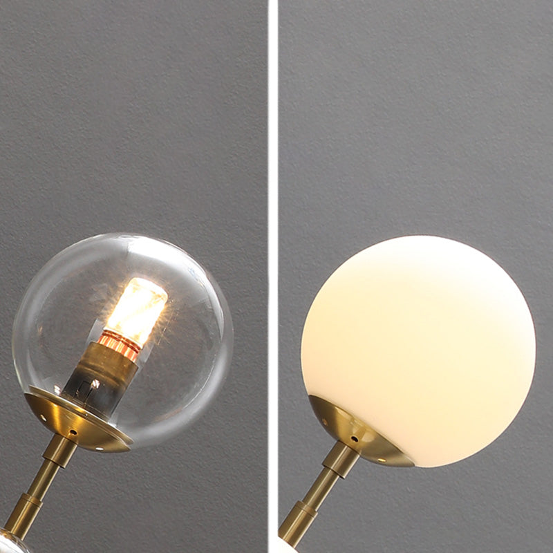 Round Dinning Room Island Pendant Light Glass Minimalist Style Hanging Island Light