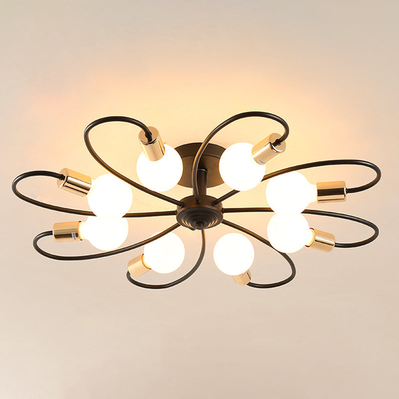 Sphärischer Opalglas-Unterputz-Deckenleuchter im modernen Stil mit mehreren Lichtern