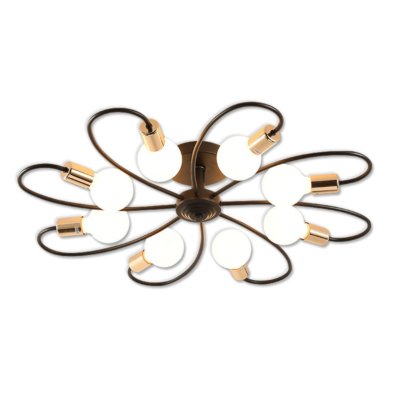 Sphärischer Opalglas-Unterputz-Deckenleuchter im modernen Stil mit mehreren Lichtern