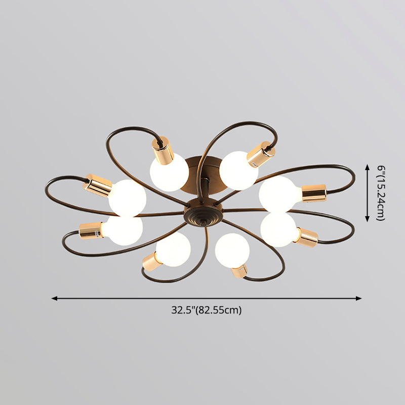 Sphärischer Opalglas-Unterputz-Deckenleuchter im modernen Stil mit mehreren Lichtern