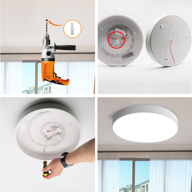 Modern Style 1-Light Flush Ceiling Light Fixtures Geometrical Metal Flush Mount Led Lights