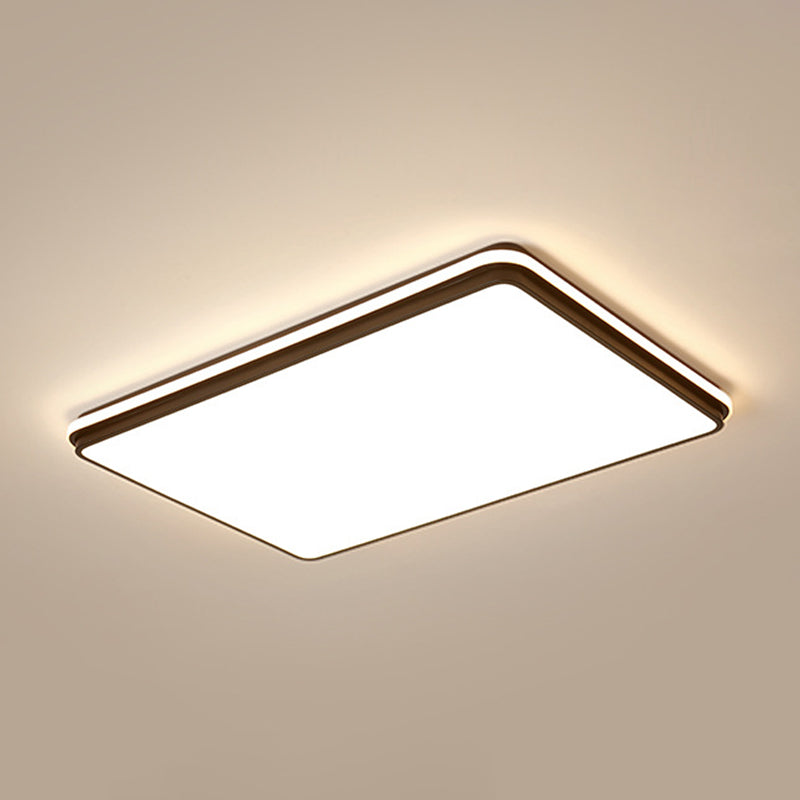 Black Geometrical Flush Ceiling Light Fixture Modern Style 1-Light Metal Flush Light