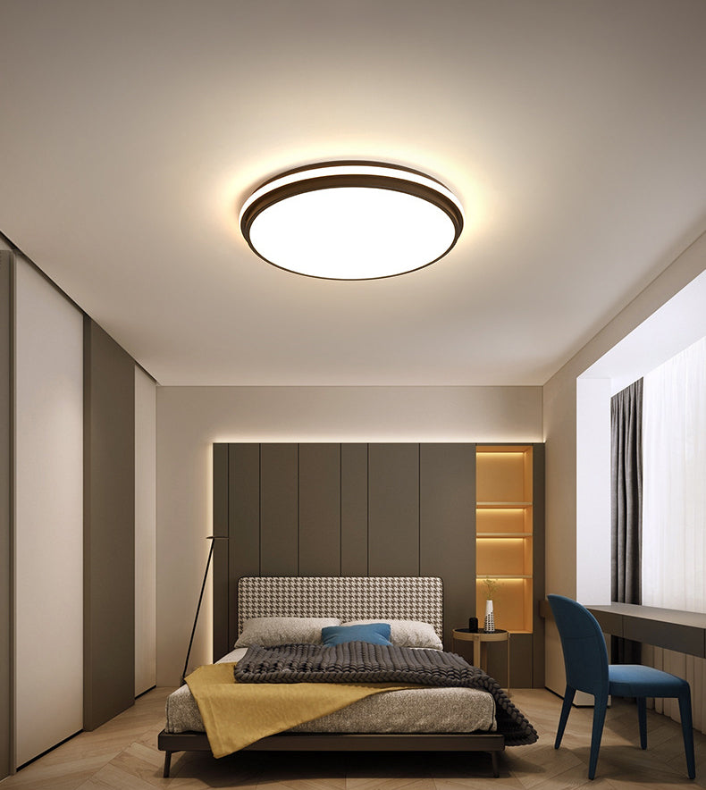 Black Geometrical Flush Ceiling Light Fixture Modern Style 1-Light Metal Flush Light