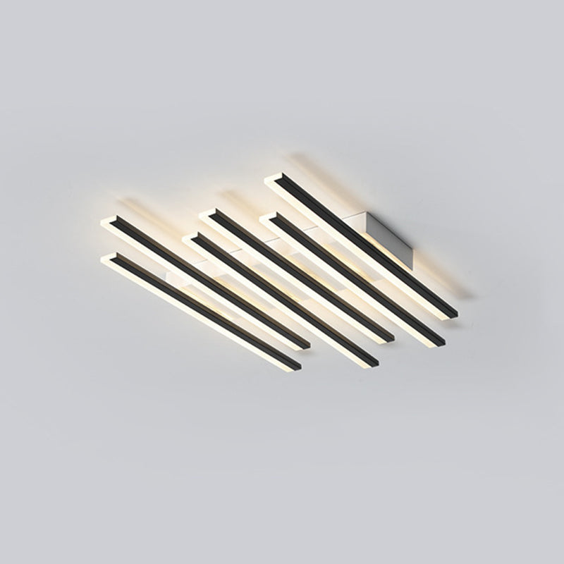 Plafonnier encastré à bandes de Style moderne, luminaire de plafond encastré en métal à plusieurs lumières