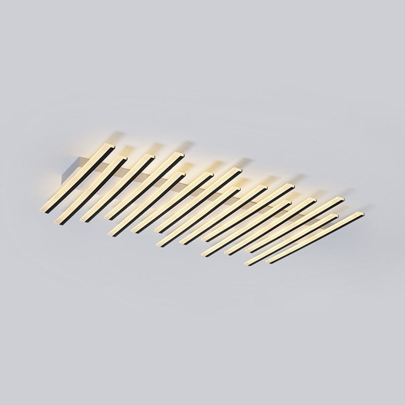 Modern Style Strips Flush Ceiling Light Multi Lights Metal Flush Mount Ceiling Light Fixture