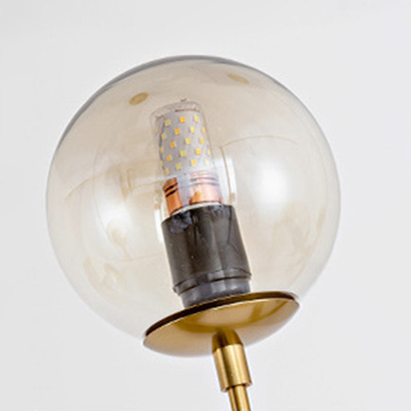 Glass Gold Island Light in Modern Creative Style Iron Globe Pendant Light for Dining Room