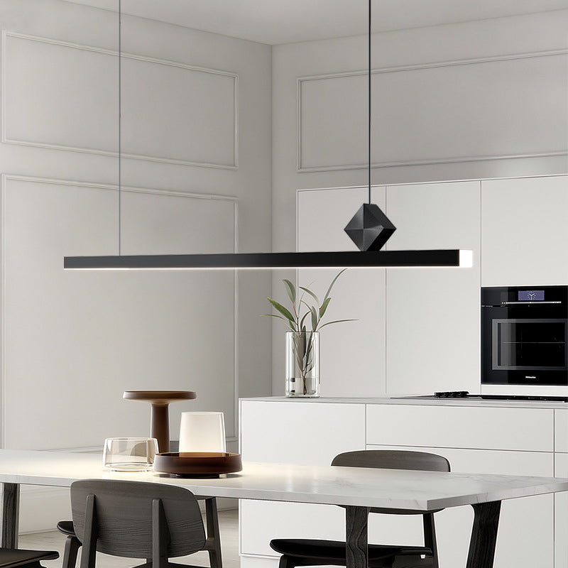 Luci del lampadario a LED LED LINEAR BLACI LAMIO DI METTAGLIE MODERNA MODERNA PER LAMA PASSAGGIO