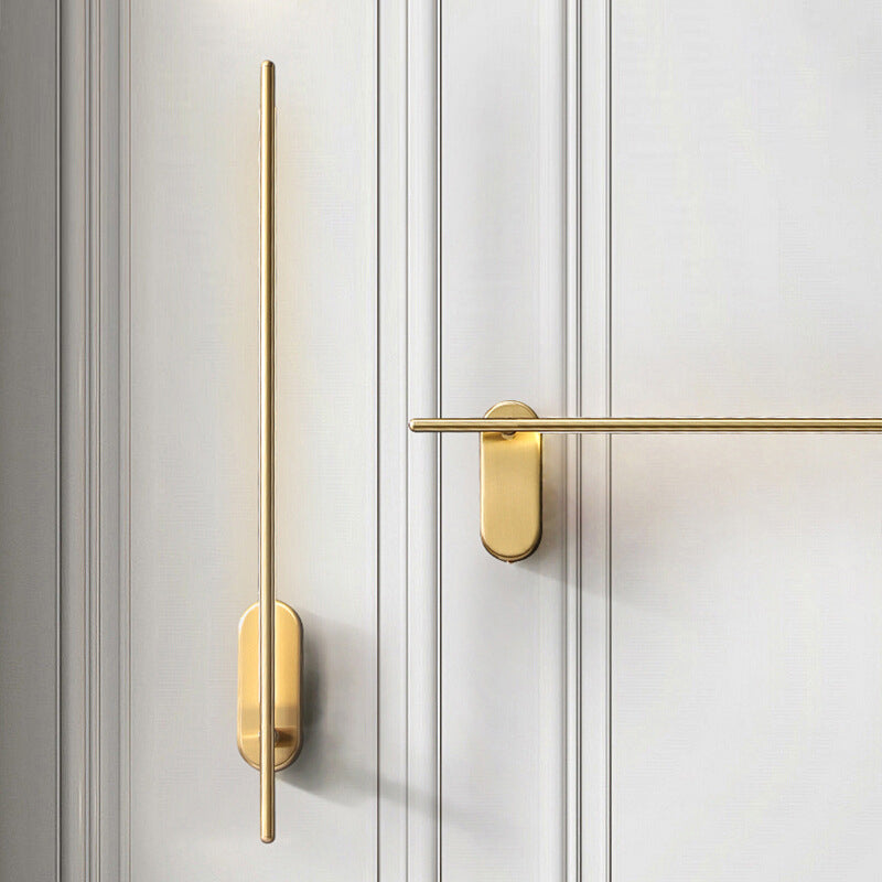 Acryl messing LED -muur sconce in moderne beknopte stijl koper lineair wandlicht voor binnenruimtes