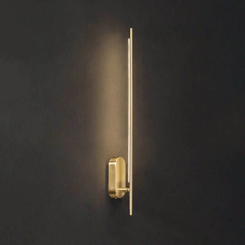 Acryl messing LED -muur sconce in moderne beknopte stijl koper lineair wandlicht voor binnenruimtes