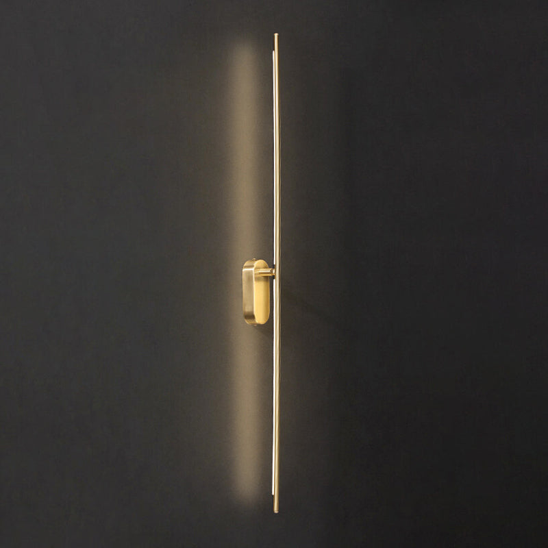 Acryl messing LED -muur sconce in moderne beknopte stijl koper lineair wandlicht voor binnenruimtes