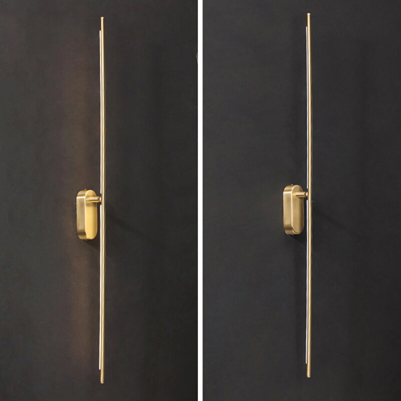 Acryl messing LED -muur sconce in moderne beknopte stijl koper lineair wandlicht voor binnenruimtes