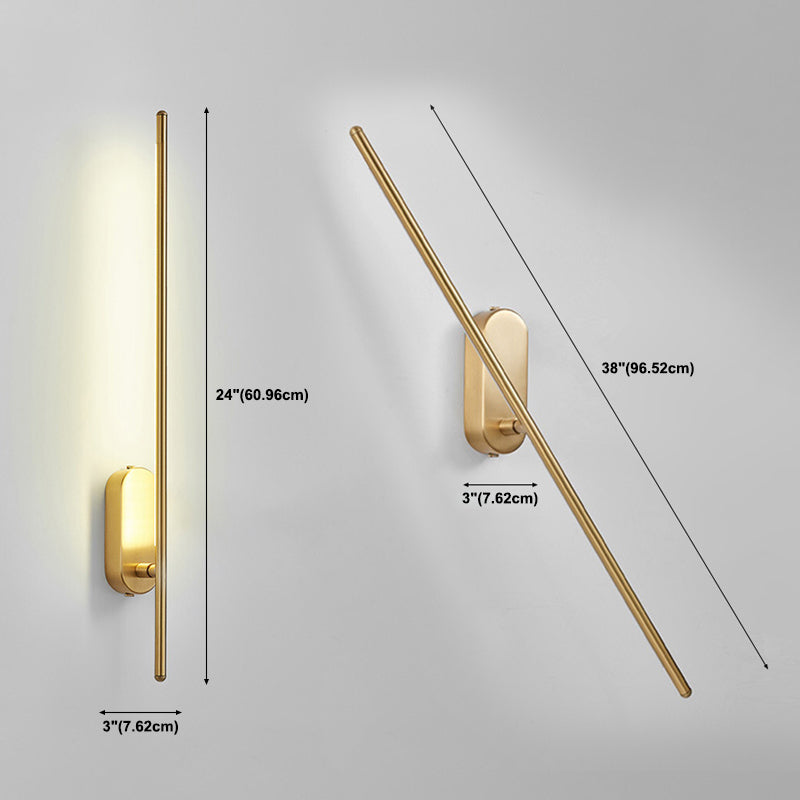 Acryl messing LED -muur sconce in moderne beknopte stijl koper lineair wandlicht voor binnenruimtes