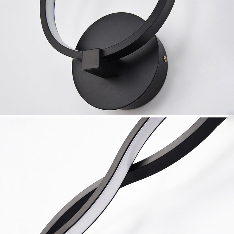 Moderno minimalista a parete LED Light Light Alluminio Sconcetto parete lineare con tonalità di plastica