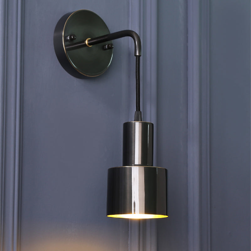 Modern Luxury Single Wall Lamp Copper Cylindroid Hanging Wall Light for Interior Spaces