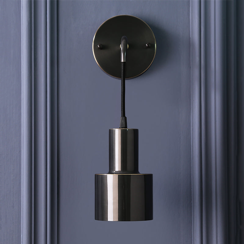 Modern Luxury Single Wall Lamp Copper Cylindroid Hanging Wall Light for Interior Spaces