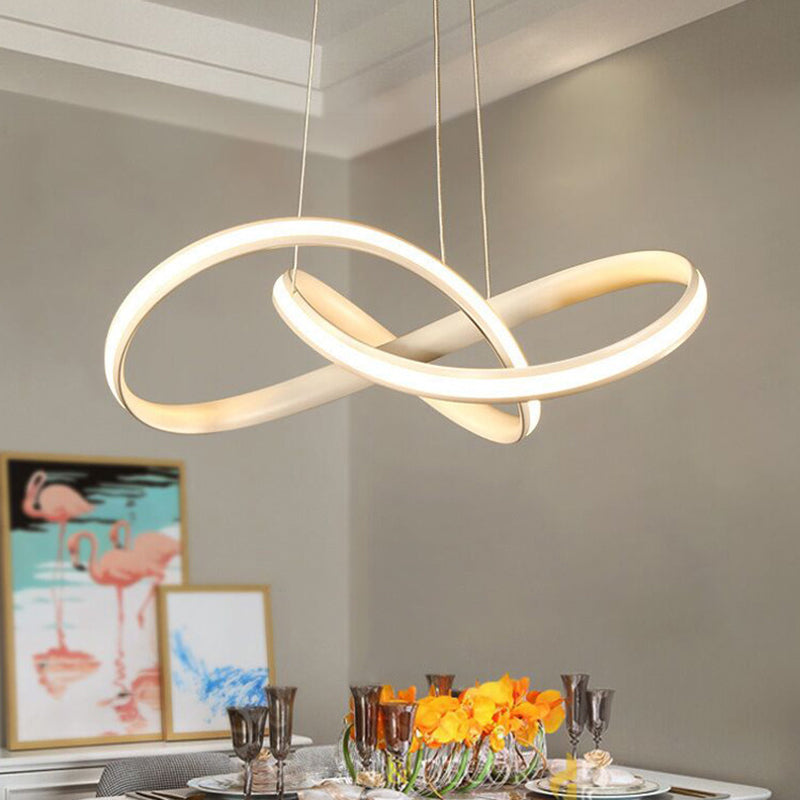 Modern Minimalist LED Pendant Light Aluminium Linear Hanging Lamp with Silicone Shade