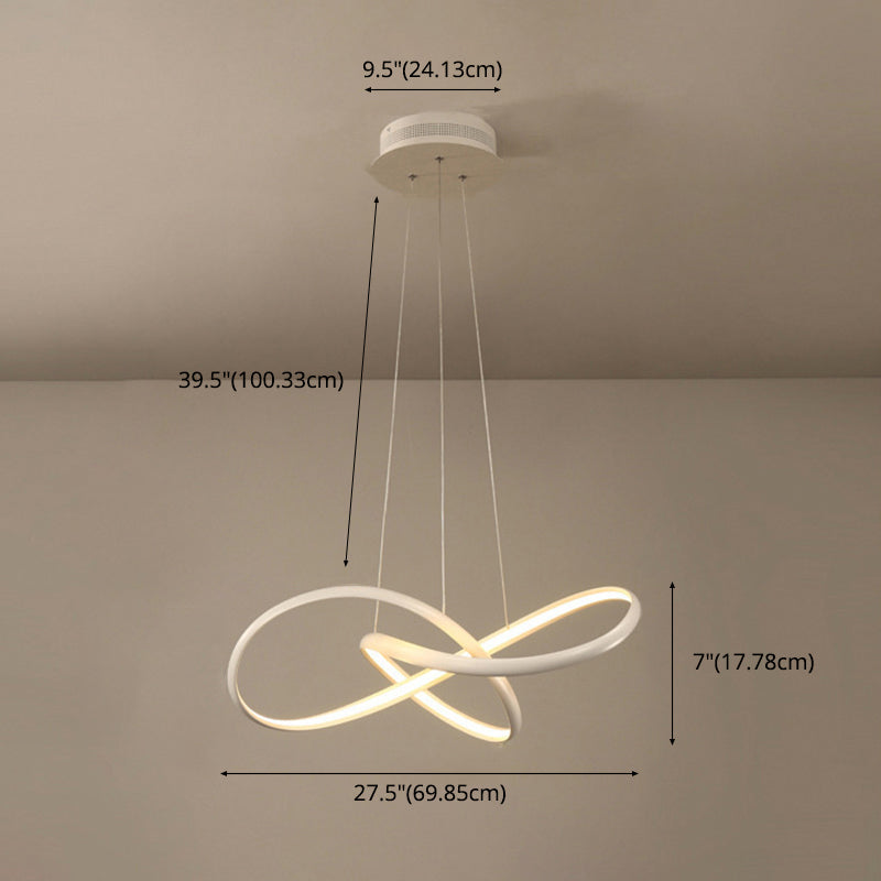 Modern Minimalist LED Pendant Light Aluminium Linear Hanging Lamp with Silicone Shade