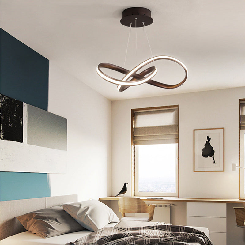 Modern Minimalist LED Pendant Light Aluminium Linear Hanging Lamp with Silicone Shade