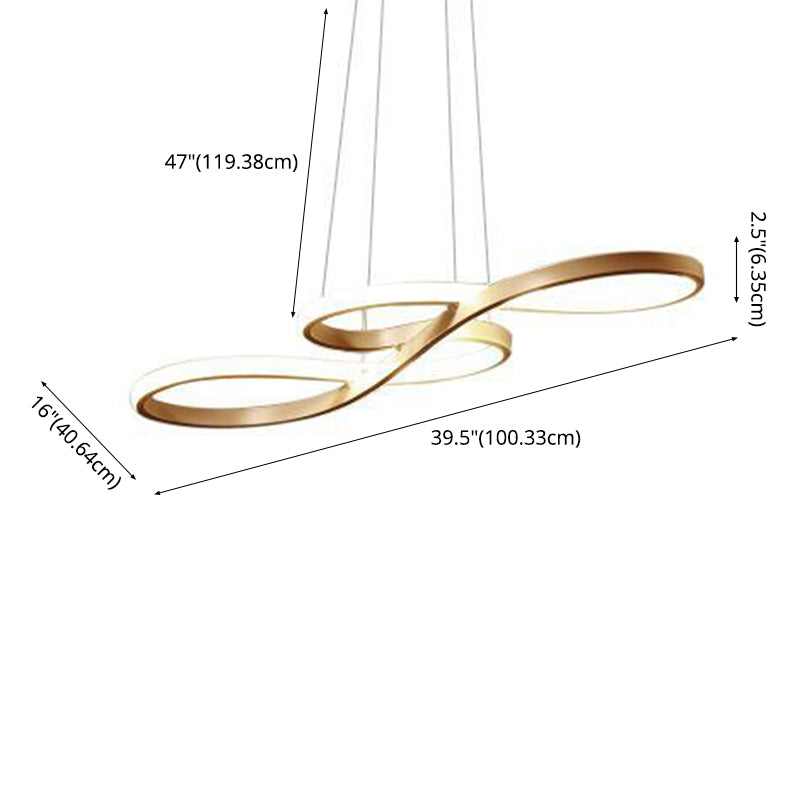 Modern Minimalist Indoor LED Pendant Light Aluminium Linear Hanging Lamp with Acrylic Shade