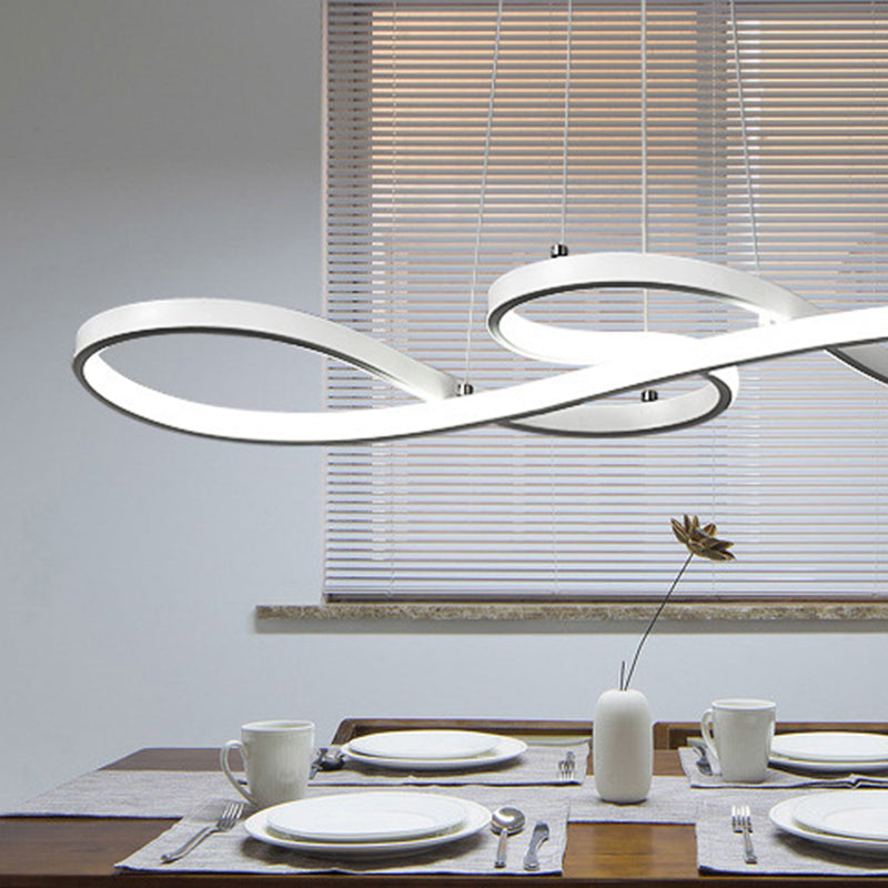 Modern Minimalist Indoor LED Pendant Light Aluminium Linear Hanging Lamp with Acrylic Shade