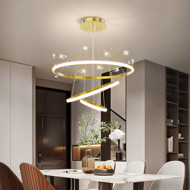 Gold Iron Hanging Pendant Lights Contemporary Hanging Lamps for Dining Room