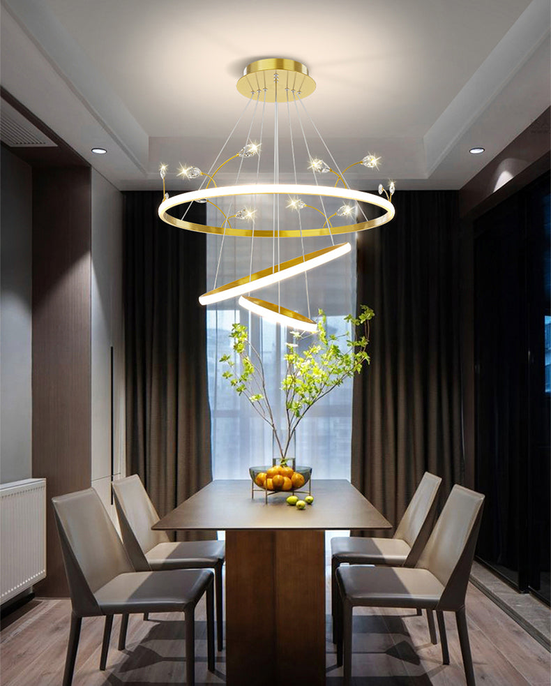 Gold Iron Hanging Pendant Lights Contemporary Hanging Lamps for Dining Room