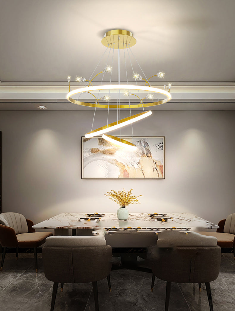 Gold Iron Hanging Pendant Lights Contemporary Hanging Lamps for Dining Room
