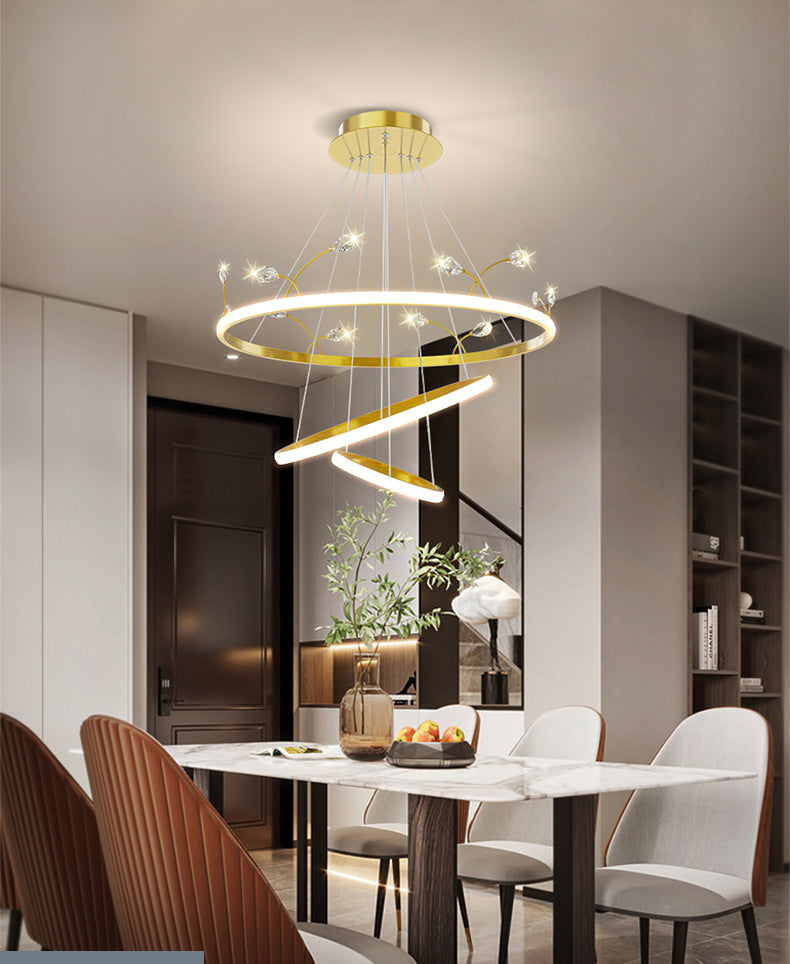 Gold Iron Hanging Pendant Lights Contemporary Hanging Lamps for Dining Room