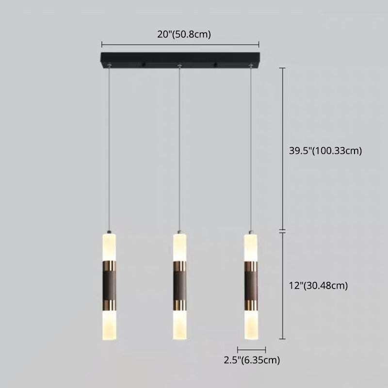 Acrylic Cylindrical LED Pendant Light in Modern Concise Style Wrought Iron Hanging Lamp for Bedroom