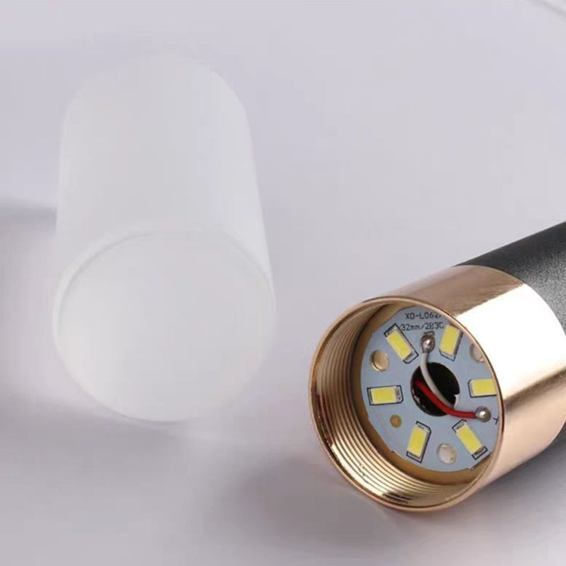 Acrylic Cylindrical LED Pendant Light in Modern Concise Style Wrought Iron Hanging Lamp for Bedroom